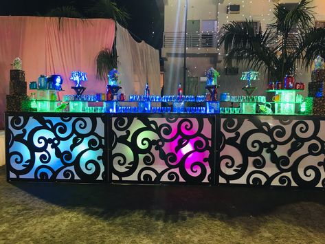 Mocktail Counter, Wedding Buffet Table Decor, Bar Facade, Wedding Buffet Table, Tea Stand, Bar Counter Design, Buffet Table Decor, Event Bar, Wedding Buffet