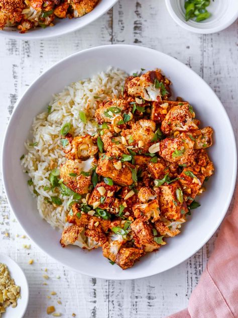 Kung Pao Tofu, Sauteed Tofu, Cauliflower Recipes Healthy, Chili Garlic Paste, Eating Bird Food, Marinated Tofu, Rice Ingredients, Fried Tofu, Bird Food