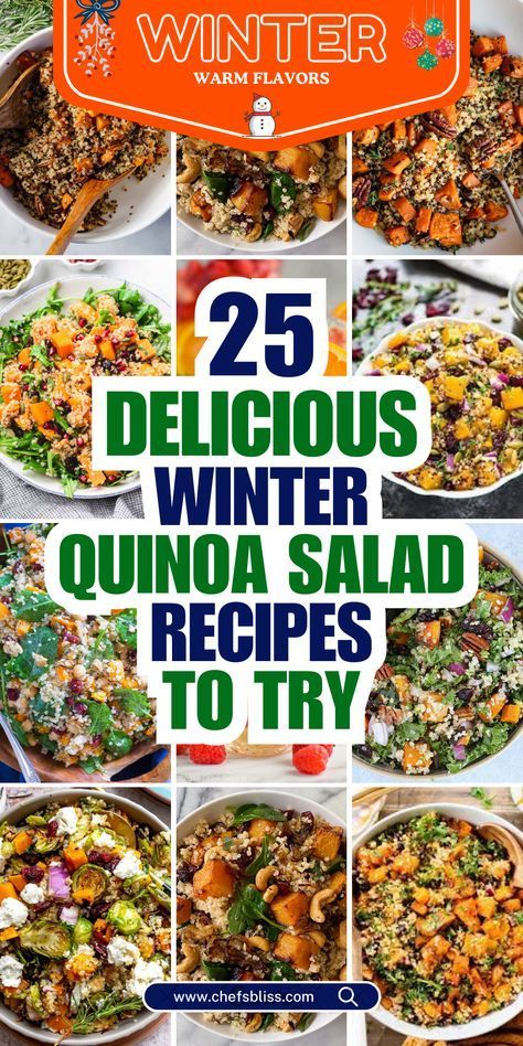 Quinoa Seasoning Recipes, Quinoa Winter Recipes, Quinoa Winter Salad, Roasted Vegetable Quinoa Salad, Warm Quinoa Recipes, Warm Quinoa Salad, Simple Quinoa Recipes, Quinoa Recipes Salad, Healthy Winter Snacks