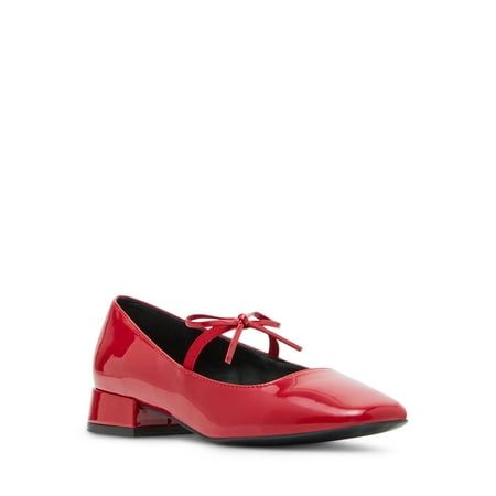 The Madden Girl Women's Egret Low Heel Flat with Bow is an ideal blend of comfort and style tailored for the modern woman. Its low heel design allows ease of movement while the added bow detail imbues a touch of elegance. This flat radiates a feminine charm that complements any outfit, making it a staple for every wardrobe. From casual outings to formal events, it stands as the quintessential piece for effortless style and sophistication. Size: 6.  Color: Red.  Gender: female.  Age Group: adult. Red Heels Short, Cute Work Shoes, Low Heel Flats, Business Casual Outfits For Work, Kitten Heel Sandals, Patent Shoes, Heel Design, Outfit Making, Shoe Fits