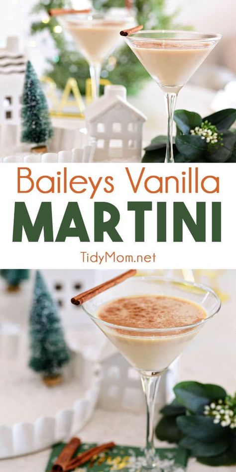 Vanilla Martini, Baileys And Vodka, Baileys Martini, Baileys Christmas, Vanilla Christmas, Baileys Drinks, Christmas Drinks Alcohol Recipes, Expresso Martini, Cocktail Christmas