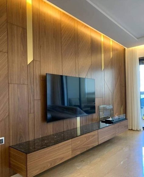 TV Console Decorating: Infusing Your Home Decor with Creativity Slated Wood Tv Wall, Tv Unit Beside Main Door, Tv Cabinet Wall Design, Small House Living Room, Tv Zone, Tv Unit Designs, Tv Unit Furniture Design, Tv Unit Decor, Modern Tv Wall Units