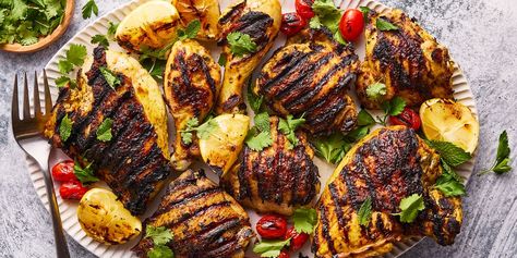 44 Best Grilled Chicken Recipes - How To Grill Chicken Persian Chicken, Tandoori Recipes, Marinated Chicken Recipes, Marinated Lamb, Grill Chicken, Game Hen, Easy Summer Dinners, Grilled Dinner, Grilled Tomatoes