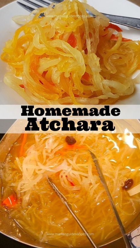 Atsarang Papaya Recipe, Papaya Pickles Recipe, Atchara Recipe, Papaya Recipe, Pickled Papaya, Easy Pickle, Easy Filipino Recipes, Papaya Recipes, Hawaiian Dishes