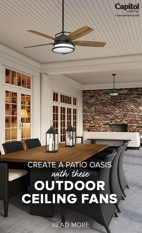 6 outdoor ceiling fans for your spring patio from Capitol Lighting Sunroom Fan Ideas, Outdoor Ceiling Fan With Light, Porch Ceiling Fans Covered Patios, Outdoor Patio Fans, Outdoor Ceiling Fans Pergola, Patio Fans Covered Porches, Outdoor Ceiling Fans Screened In Porch, Outdoor Patio Ceiling Fans, Patio Ceiling Fans