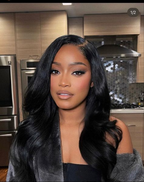 Brown Hair Shades, Sew In Hairstyles, Makeup For Black Skin, Keke Palmer, Natural Hair Beauty, Hair Laid, Glamour Makeup, Gorgeous Makeup, Gorgeous Hair