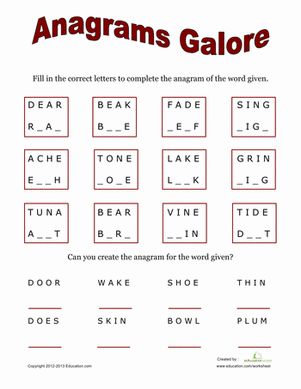 What's in a word? Sometimes an anagram! Teach your child some wild wordplay with this anagrams worksheet. Anagrams Worksheet, Anagram Words, Homeschool Writing Prompts, English Activity, Worksheets For Grade 3, Cooking Quotes, Spelling Worksheets, Tricky Words, Teaching English Grammar