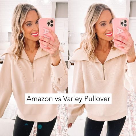 Love the Varley Vines look but not the price? This post is for you! Today I am sharing an amazing Amazon Varley Vines pullover dupe. One is $158 and one is $38. Can you tell which is which? Varley Vine Pullover, Varley Vine Pullover Outfit, Varley Outfit Ideas, Varley Outfit, 2022 Fall Fashion, Lululemon Pullover, Straight A, Pullovers Outfit, Outfit Inspiration Women