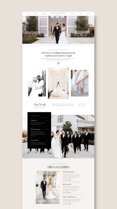 High End Website Design Inspiration, Wedding Website Design Layout, Wedding Website Ideas Inspiration Web Design, Event Planner Website Design Inspiration, Wedding Website Ideas Inspiration, Bridal Website Design, Wedding Venue Website Design, Wedding Venue Website, Event Website Design