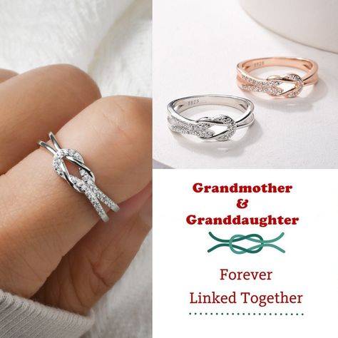 Mother Daughter Rings, Grandma Birthday Gift, Daughter Ring, Grandmother Granddaughter, Best Friend Rings, Mother Daughter Jewelry, Mom Daughter Gifts, Friend Rings, Love Knot Ring