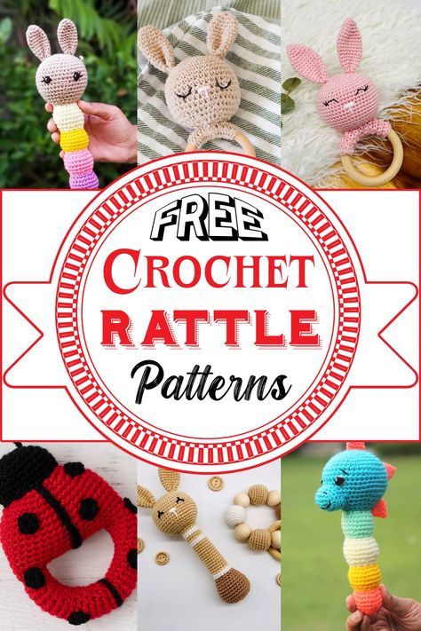 Free Crochet Rattle Amigurumi Pattern Crochet Animal Rattle, Crochet Wooden Teething Ring Free Pattern, Easy Crochet Rattle Free Pattern, Crochet Bear Rattle, Crochet Rattle Free Pattern Amigurumi, Free Crochet Rattle Pattern, Crochet Rattles Free Pattern, Baby Rattle Crochet Free Pattern, Crochet Rattle Free Pattern