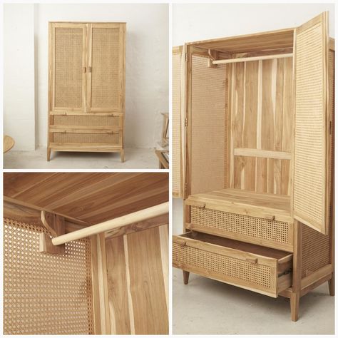 Rattan Furniture Bedroom, Wicker Wardrobe, Rattan Closet, Bamboo Bedroom Furniture, Bamboo Wardrobe, Teak Wardrobe, Rattan Wardrobe, Bamboo Bedroom, Rattan Bedroom