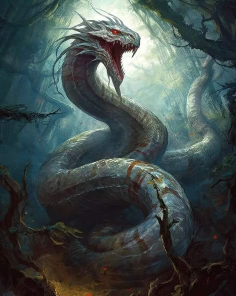 Fantasy Snake, Godzilla Costume, Snake Monster, Norse Mythology Tattoo, Beast Men, Snake Dragon, Dark Creatures, Beast Creature, Urban Legend