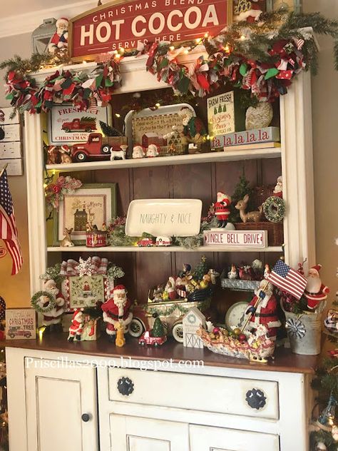 Decorate China Cabinet For Christmas, Dining Room Hutch Christmas Decor, China Hutch Christmas Decor, China Cabinet Christmas Display, Decorating China Cabinet For Christmas, Christmas Bakers Rack Decor, Hutch Decorated For Christmas, Decorating Bookcases For Christmas, Hutch Christmas Decorating Ideas