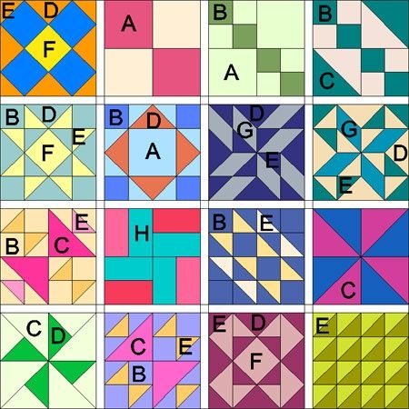 Simple Quilt Block Patterns, Types Of Quilts, Simple Quilt Block, Colchas Quilting, Simple Quilt, Quilt Blocks Easy, Basic Quilt, Quilt Square Patterns, Easy Quilt