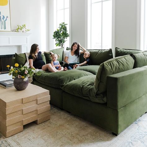 JR House • Instagram Pit Couch, Pit Sofa, Most Comfortable Couch, Pit Sectional, Albany Park, Deep Couch, Green Couch, Comfortable Couch, Modular Couch