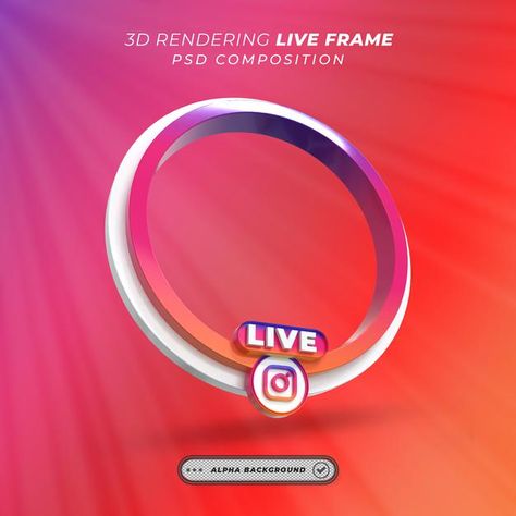 Instagram Live Poster Design, Live Icon, Round Profile, 3d Frames, Frame Poster, Digital Web, Social Media Advertising Design, Creative Advertising Design, Instagram Creative Ideas