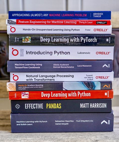 Bojan Tunguz on Twitter: "Here is a snapshot of a (small) subset of all of my Coding, Data Science and Machine Learning books. This collection would get you close to 98%-99% of all the necessary core skills to be a good Data Scientists. 1/6… https://t.co/lUmtOSwFGs" Data Architecture, Learning Books, Learning Framework, 100 Books, Upload File, Reading Data, 100 Books To Read, Books Collection, Business Data