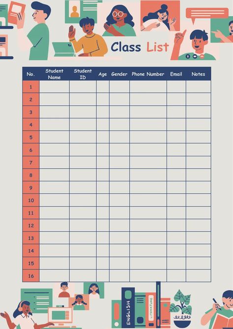 1424 Free Google Docs Templates Class List Template, Google Docs Templates, Class List, Docs Templates, List Template, Google Docs, Digital Form