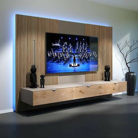 Hifi Furniture, Modern Tv Room, Tv Unit Furniture Design, Feature Wall Living Room, Modern Tv Wall Units, Hd Design, Tv Unit Interior Design, Modern Tv Units, Modern Tv Wall