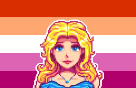 #lesbian #gay #stardewvalley #haleystardewvalley #pfp #fyp #queer Haley Stardew Valley, Pixel Portrait, Stardew Valley Fanart, Play Sand, Female Farmer, Lesbian Flag, Stardew Valley, Hatsune Miku, Pixel Art