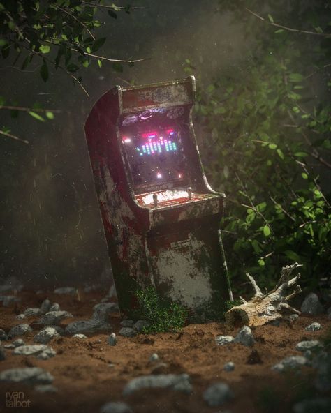 Dystopian Art, Post Apocalyptic Art, New Retro Wave, Trash Art, Arcade Machine, Retro Waves, 3d Artwork, Retro Futuristic, A Level Art