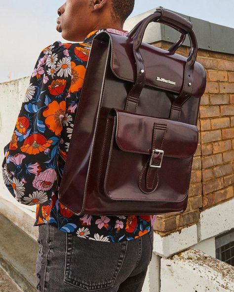 Vegan Laptop Backpack in Red | Dr. Martens Dr Martens Backpack, Red Dr Martens, Backpack Craft, Mini Leather Backpack, Heart Shaped Bag, Vegan Leather Backpack, Unisex Backpack, Dr Martens Black, Laptop Rucksack