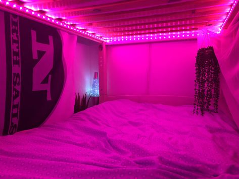 Led Bunk Bed, Led Lights Bedroom Bunk Bed, Bunk Bed Led Lighting Ideas, Bunk Bed With Led Lights, Bunk Bed Rooms Ideas Aesthetic, Bottom Bunk Aesthetic, Shared Bedroom Ideas Aesthetic, Bottom Bunk Bed Decorating Ideas Lights, Bottom Bunk Decor Ideas