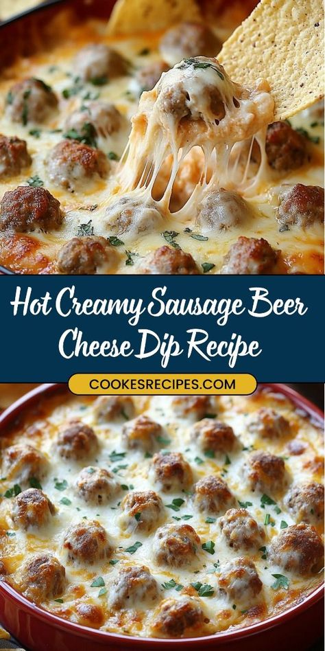 This Hot Sausage Beer Cheese Dip is a crowd-pleaser! Loaded with spicy Italian sausage, cheddar, mozzarella, and a splash of beer, it’s the ultimate creamy, cheesy dip for game day or any gathering. Serve it up with tortilla chips or pretzels for the perfect snack! #BeerCheeseDip #SausageDip #GameDayRecipes #CheesySnacks #PartyFood Italian Sausage Appetizer Recipes, Sausage Beer Cheese Dip, Pizza Dip Appetizers, Hot Sausage Recipes, Sausage Appetizer Recipes, Sausage Dip Recipe, Cheese Dip Crock Pot, Sausage Cheese Dip, Beer Cheese Dip Recipe