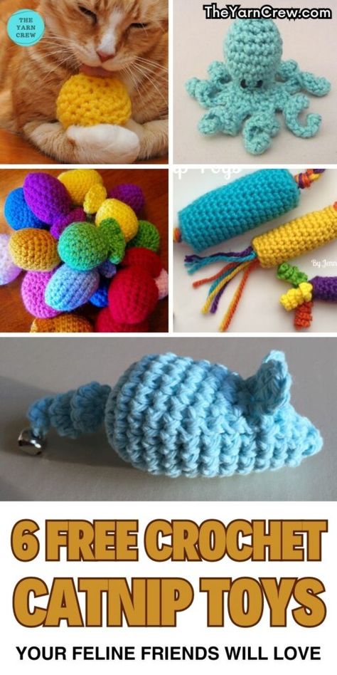 Diy Catnip Toys, Cat Purring, Bernat Softee Chunky Yarn, Crochet Cat Bed, Crochet Cat Toys, Homemade Cat Toys, Diy Pet Toys, Diy Cat Toys, Toy Diy