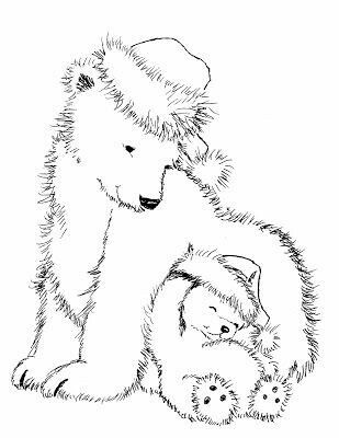 Polar bears Polar Bear Coloring Page, Polar Bear Color, Bear Coloring Page, Digital Stamps Free, Christmas Polar Bear, Bear Coloring Pages, Bear Family, Digi Stamp, Christmas Coloring