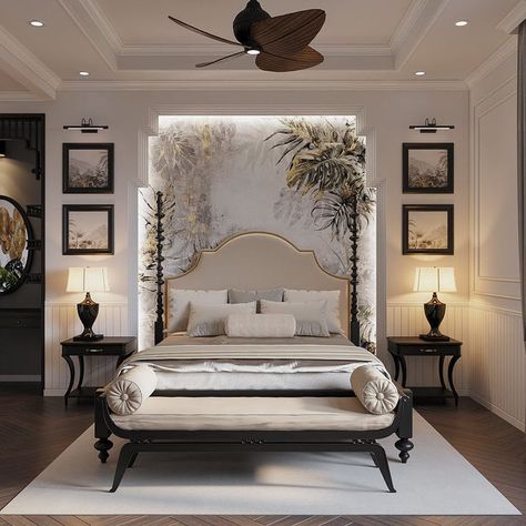 Neo Classical Bedroom, Indochine Bedroom, Chinese Bedroom, Classical Bedroom, Indochine Interior, Asian Interior Design, Indochine Style, Home Interior Accessories, Luxury House Interior Design