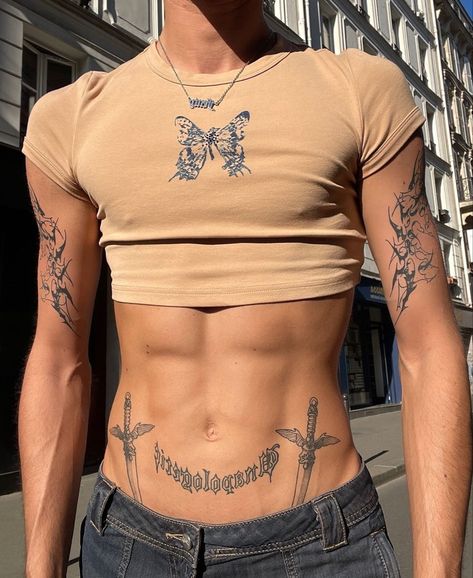 Corsets Aesthetic Men, Corset Top Men, Men Crop Top Outfit Aesthetic, Men In Crop Tops Aesthetic, Guys In Crop Tops Aesthetic, Muscular Man In Crop Top, Crop Top Men, Mens Crop Top, Corset Vest