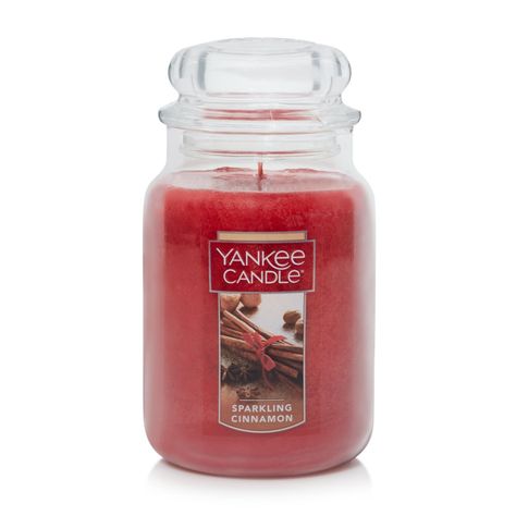 Sparkling Cinnamon 22 oz. Original Large Jar Candles - Large Jar Candles | Yankee Candle Fragrance Finder, Cinnamon Candle, Welcoming Home, Candle Branding, Jar Candles, Mini Candles, Red Candles, Candle Tray, Large Jar