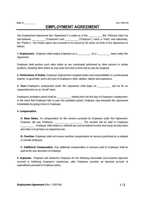 Free Employment Contract (Samples & Templates) | PDF & Word Employee Agreement Form, Employee Contract Template, Work Contract Agreement, Employment Contract Templates, Employment Format For Yahoo, Agreement Contract Templates, Employment Contract Agreement, Contracts Template, Employment Letter Sample