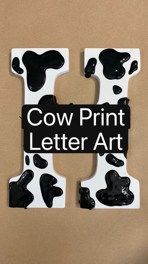 Cow Print Letter Art | Letter a crafts, Cow craft, Cow Cow Themed Party Decorations, Cow Theme Decorations, Diy Cow Decor Party, Cow Themed Crafts, Diy Cow Print Party Decor, Diy Farm Party Decor, Cow Ear Tag Template Free, Cow Theme Room Decorating Ideas, Cow Print Crafts Diy