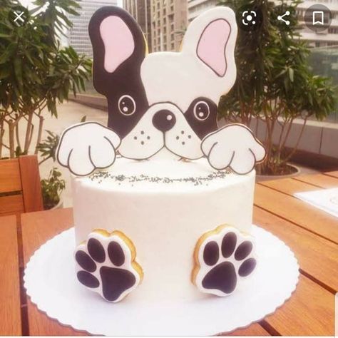 Pet Adoption Birthday Party, Bulldog Cake, Dog Themed Birthday Party, 8th Birthday Cake, Dog Cupcakes, Dog Birthday Cake, Couture Cakes, Naked Cakes, Dog Bakery