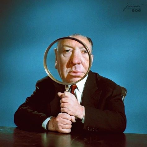 History in Color no Instagram: “Famous director, Alfred Hitchcock, holding a magnifying glass in front of his face on the set of his TV show “Alfred Hitchcock Presents” in…” Hitchcock Poster, Alfred Hitchcock Presents, Famous Directors, Connie Francis, Hitchcock Film, Michael Roberts, Film Icon, Movie Directors, Instagram Famous