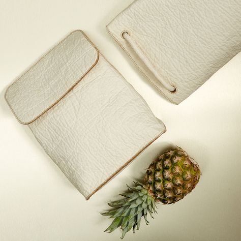 Leather alternative Piñatex is made from pineapple leaves Pineapple Leather, Leather Industry, Sustainable Leather, Natural Textiles, Vegan Fashion, Everyday Accessories, Eco Fashion, Sustainable Materials, Sustainable Design