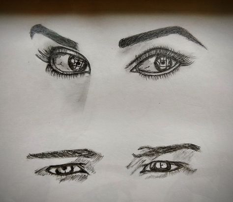 Girls Eyes Drawing, Easy Eye Sketches, Girl Eyes Drawing, Sketch Of A Girl, Eyes Sketch, Boy Sketch, Eye Sketch, Eyes Drawing, Girl And Boy