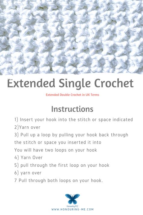 Extended Single Crochet Stitch, Extended Single Crochet, Crochet Learning, Reverse Single Crochet, Foundation Single Crochet, Fall Crochet Patterns, Fall Crochet, Washcloth Pattern, Crochet Washcloth