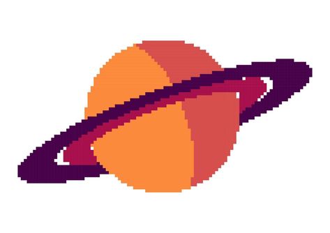 Saturn Pixel Art, Saturn Illustration, Planet Saturn, Planets Art, Color Pallets, Crochet Ideas, Pixel Art, Vector Art, Planets