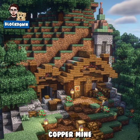 Minecraft Miners House, Mountain Side Minecraft House Ideas, Minecraft House Ideas Cottage Core, Cute Minecraft House Ideas, Minecraft House Ideas Survival, Minecraft House Ideas Cottage, Cute Minecraft House, Modern Minecraft House, House Ideas Minecraft