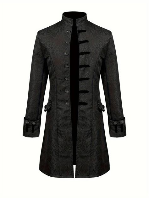 Mens Medieval Jacquard Coat Renaissance Performance Costume Vintage Tailcoat For Masquerade Ball Halloween Cosplay Fancy Dress Overcoat - Men's Clothing - Temu Croatia Steampunk Formal, Victorian Jacket, Steampunk Jacket, Vampire Clothes, Costume For Halloween, Jacquard Jacket, Frock Coat, Gothic Victorian, Medieval Costume