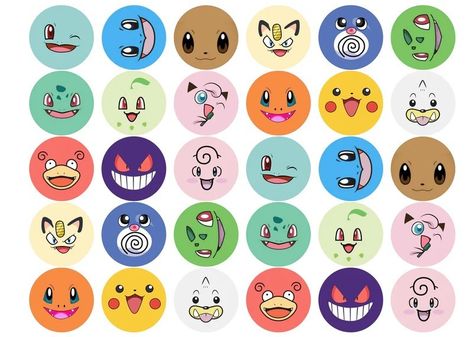 Geheimagenten Party, Pokemon Cupcakes, Pokemon Faces, Pokemon Themed Party, Cocktail Toppers, Pokemon Decor, Pokemon Craft, Edible Toppers, Pokemon Birthday Party