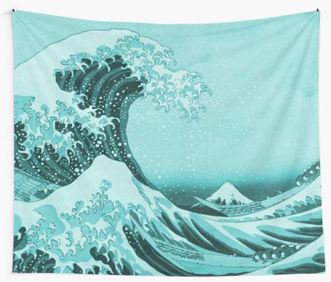 Vintage Waves, The Great Wave, Japanese Wall, Great Wave Off Kanagawa, Ukiyo E, Wall Hanging Tapestry, Hanging Tapestry, My New Room, Dorm Decorations