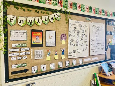 English Working Wall, Classroom Displays Ks2, Literacy Working Wall, Nursery Display Boards, English Classroom Displays, Primary School Displays, Primary Classroom Displays, Maths Classroom Displays, English Display