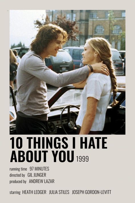 10 Things I Hate About You (1999) - [made by me @lydiaaf_] 10 Things I Hate About You, Julia Stiles, Film Posters Vintage, Movie Poster Wall, Heath Ledger, Movie Prints, Movie Posters Minimalist, Romance Movies, Film Posters