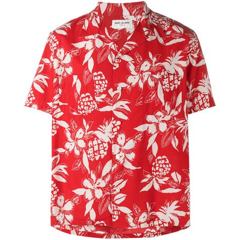 Saint Laurent Hibiscus floral print shirt ($775) ❤ liked on Polyvore featuring men's fashion, men's clothing, men's shirts, men's casual shirts, dad, red, yves saint laurent mens shirt, mens casual short sleeve shirts, mens red shirt and mens floral print shirts Mens Beach Shirts, Hawaiian Men, Ugly Christmas Shirts, Resort Shirt, Tropical Shirts, Fits With Shorts, Floral Print Shirt, Holiday Red, Satin Shirt