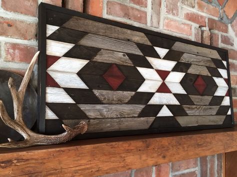 Navajo Art, Reclaimed Wood Wall Art, Upcycled Art, Reclaimed Wood Wall, Diy Holz, Barn Quilt, Woodworking Furniture, Barn Quilts, Wood Wall Decor